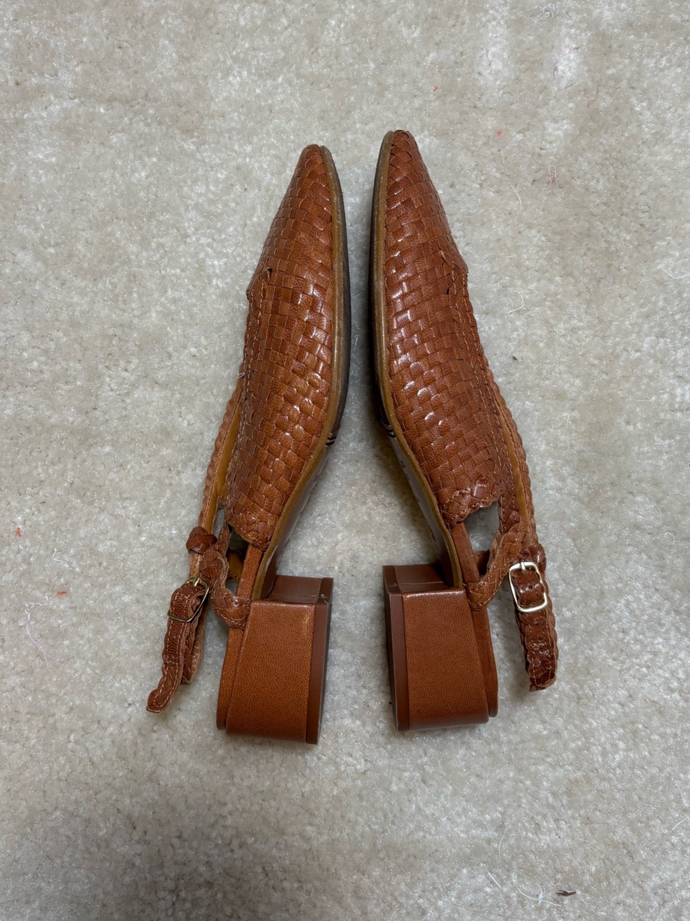 Sezane Noemie Heeled Pumps in Natural Leather size 38 (US 7) - Picture 5 of 9